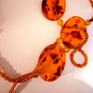 Extra Long Vintage Amber Necklace